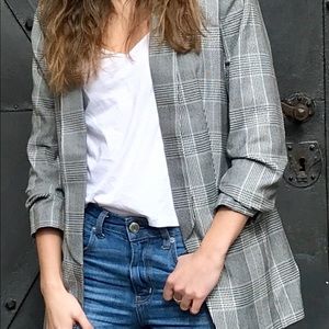 Express Boyfriend Ruched Sleeve Blazer